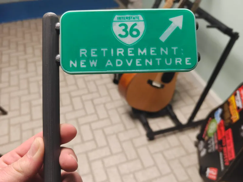 Retirement Road Sign
