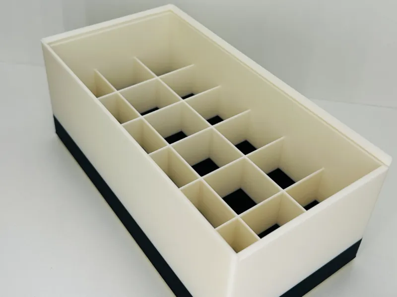 Stackable Organizer Box with Compartments and Lid