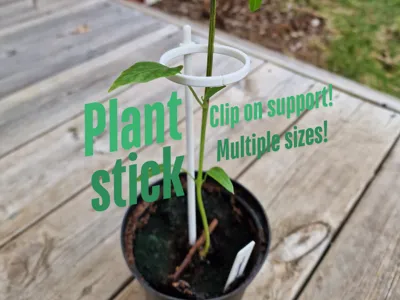 Plant Stick with Click-On Support Ring