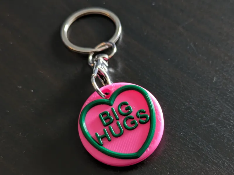 Love Heart "Big Hugs" Keyring