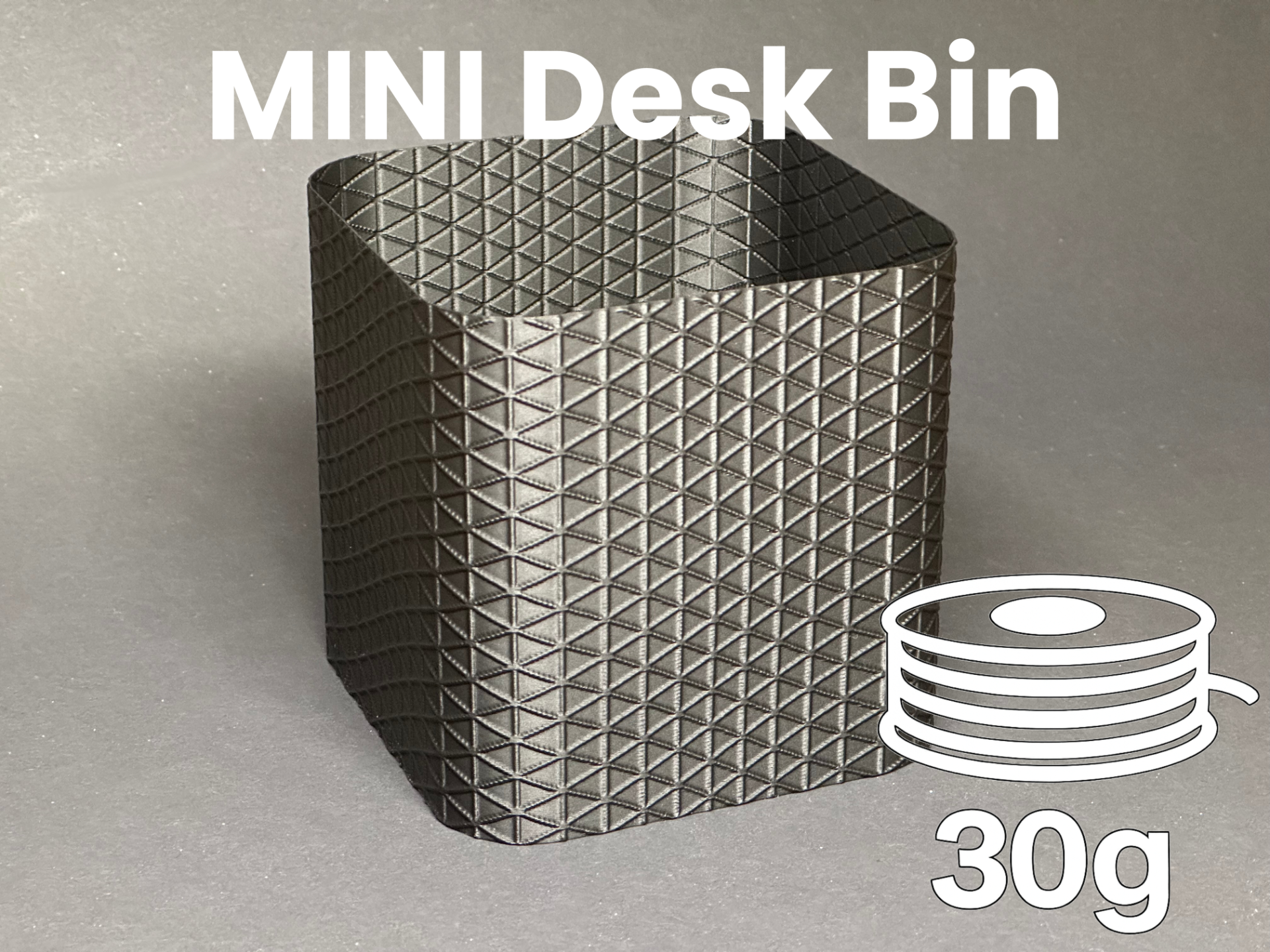 Mini Desk Bin | Trash Can | Texture | Isogrid