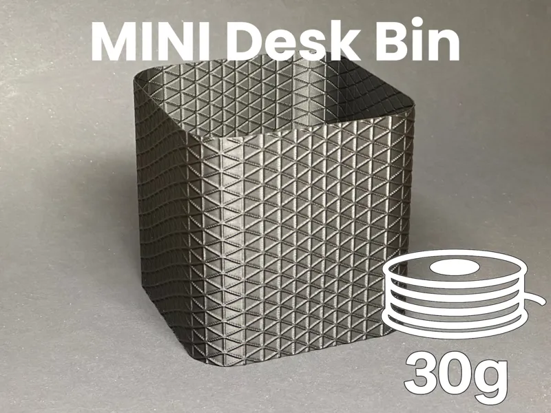 Mini Desk Bin | Trash Can | Texture | Isogrid