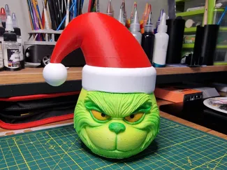 Grinch Bowl Santa Hat Lid