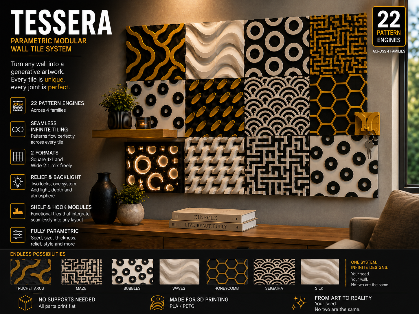 TESSERA - Modular Parametric Wall Tiles 