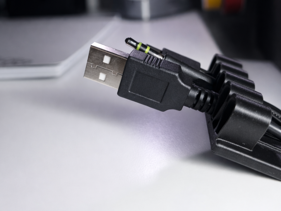Angled Desk Cable Holder