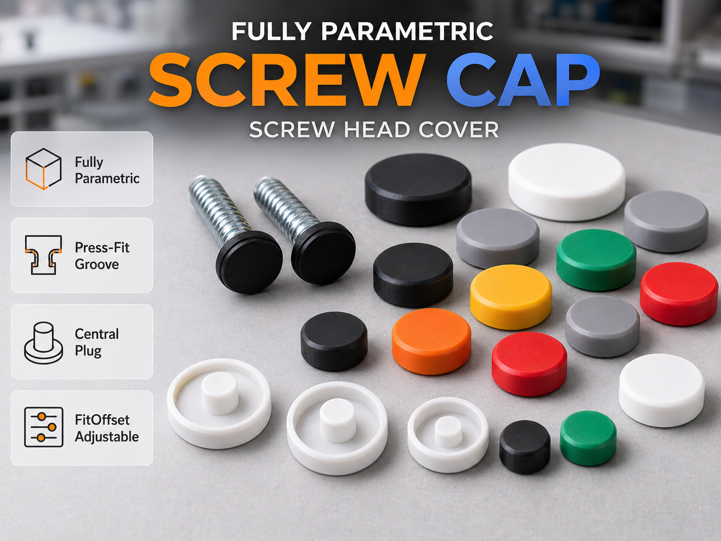 Parametric Screw Cap / Screw Head Cover