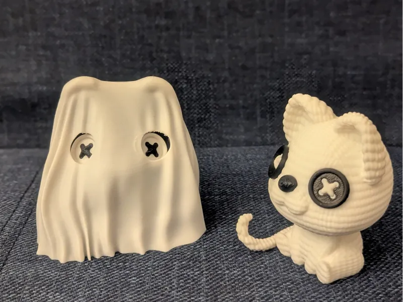 Halloween Knitted Ghost Cat - No AMS