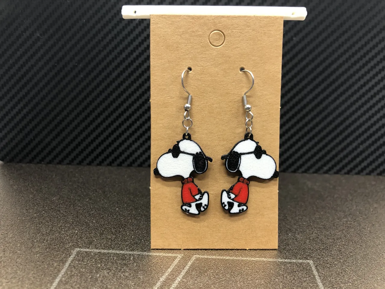 Snoopy earrings, AMS, 0.4mm nozzle view 2