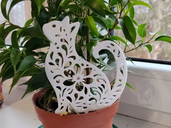 Topper décoratif chat pour pot de fleurs