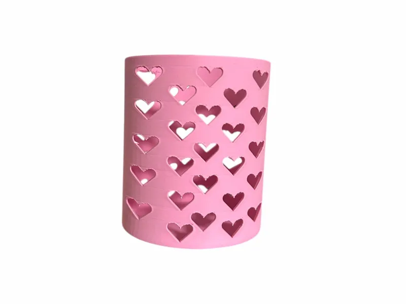 Pen & Makeup Brush Holder with Heart Cutouts