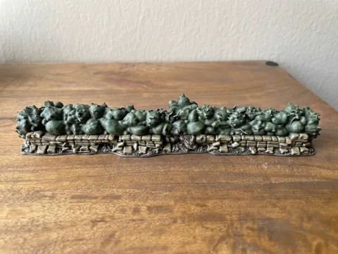Escenografía en miniatura: Tabletop Terrain - Hedge Wall — referencia de MakerWorld