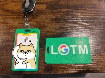 Badge id card holder with LGTM Google logo on back