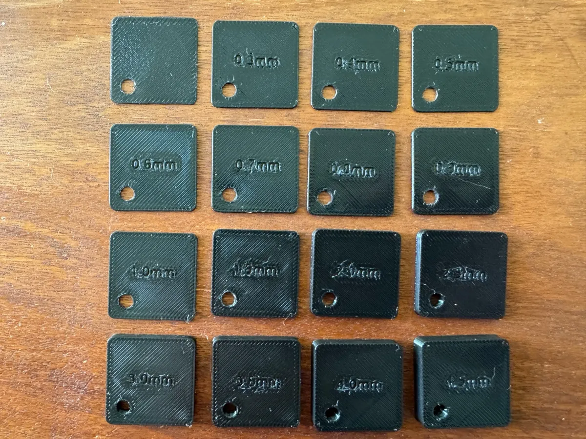 Jeu de gabarits d'épaisseur