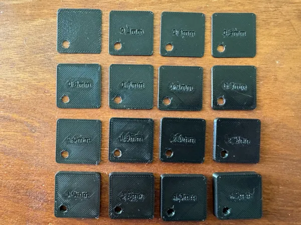 Jeu de gabarits d'épaisseur