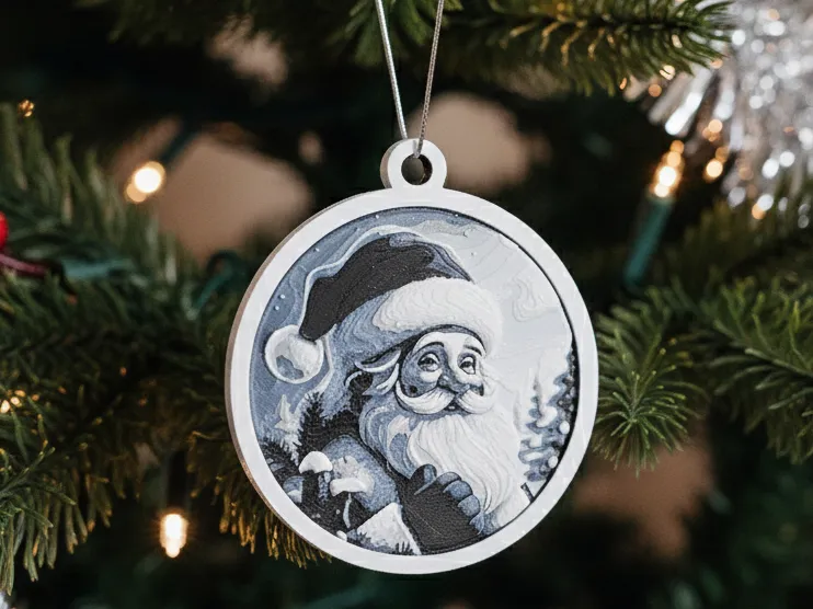 Santa Christmas tree ornament - hueforge