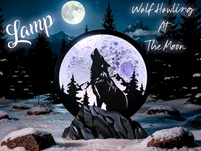 Howling Wolf Lamp
