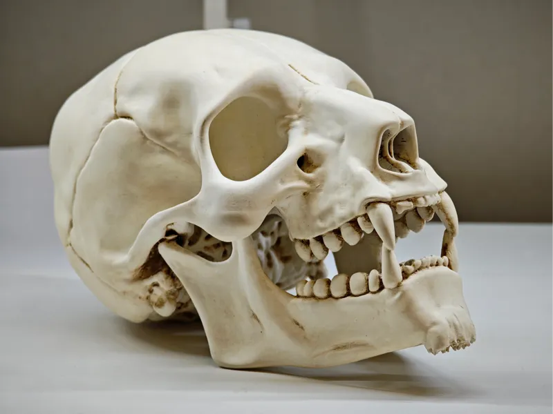 Anthropomorphic cat skull