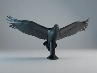 Low Poly Eagle Sculpture – Majestic Wingspan