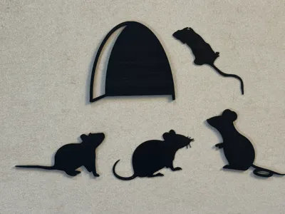 Mouse + Mouse hole / Stair decoration / Halloween