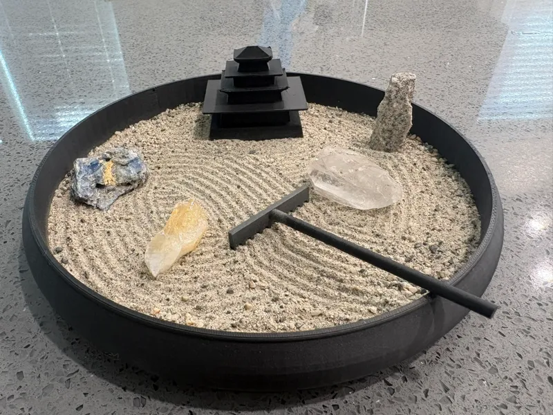 Zen Garden Tray With Pagoda and mini rake