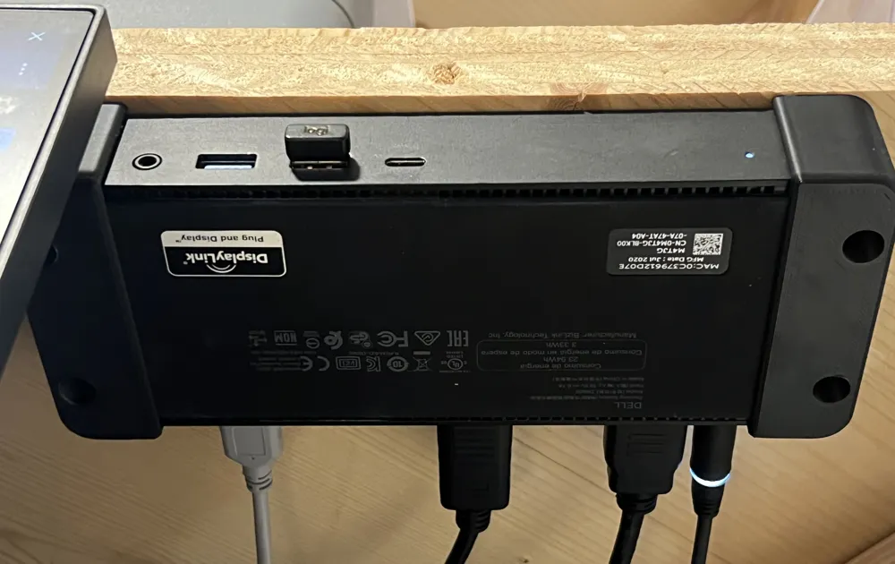 Under-desk mount for Dell D6000 - Free 3D Print Model - MakerWorld