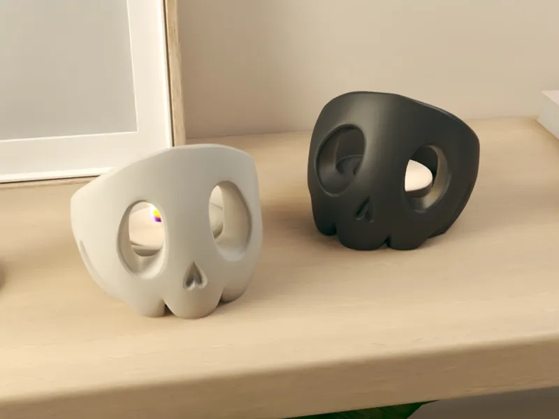 skull halloween decoration statue for tealight