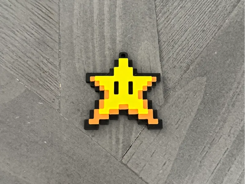 8-Bit Mario Super Star Keychain