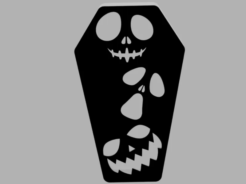 Halloween Casket Spooky Faces