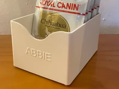 Container for Dog and Cat Pate Sachet Storage