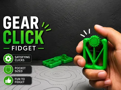 Gear "Click" Fidget (Print-In-Place)