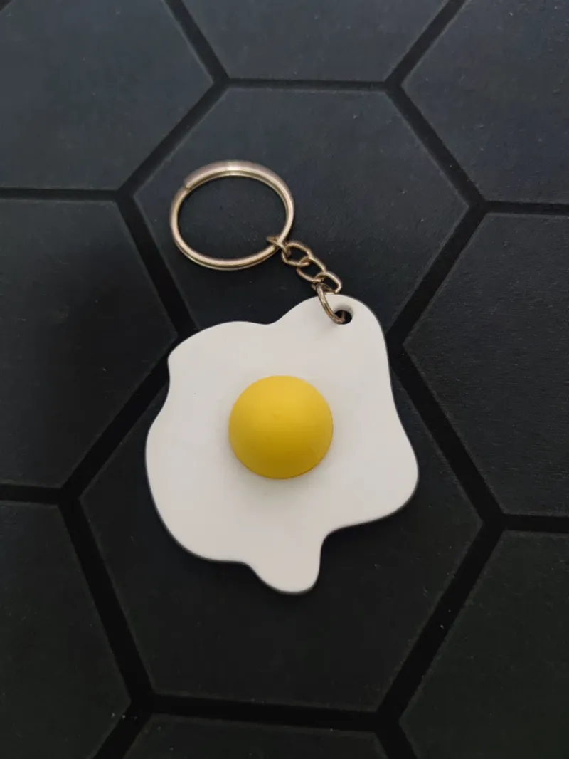 煎蛋钥匙扣 fried egg keychain