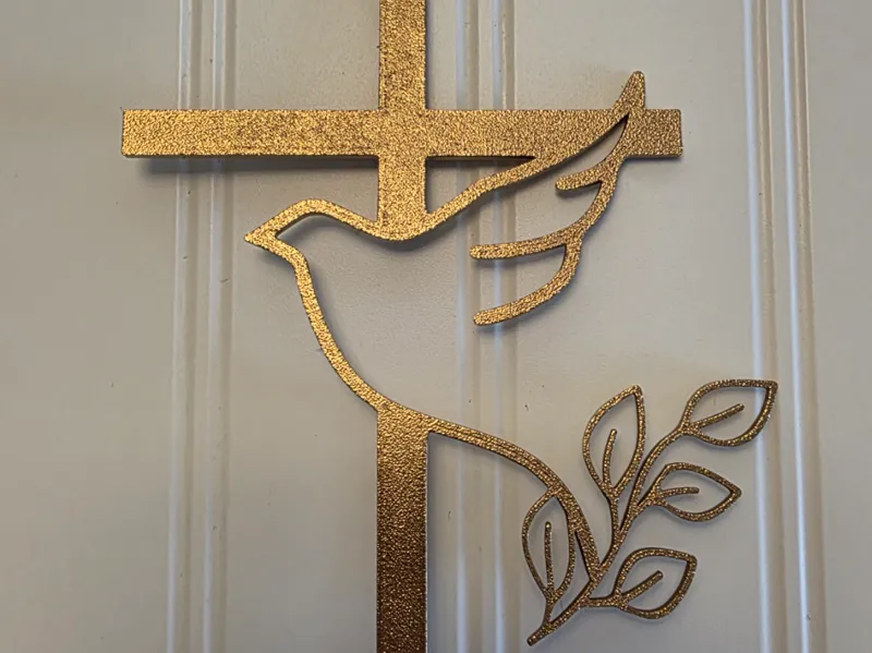 Cake topper Kreuz und Taube