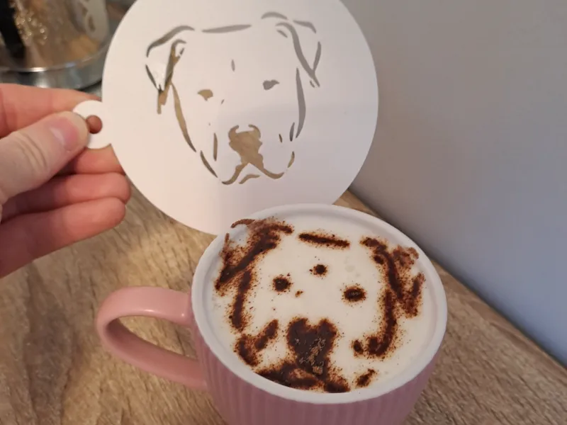 Boxer Dog - Coffee Stencil Art- Latte Art 