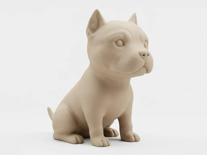 Mini Cute American Bully Figurine