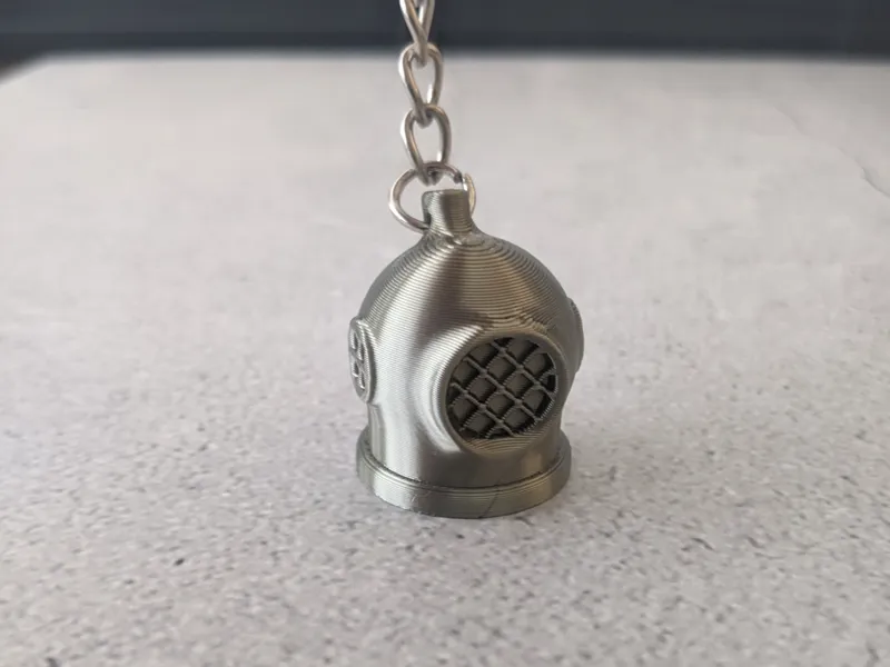 Scuba Diver Helmet Keychain
