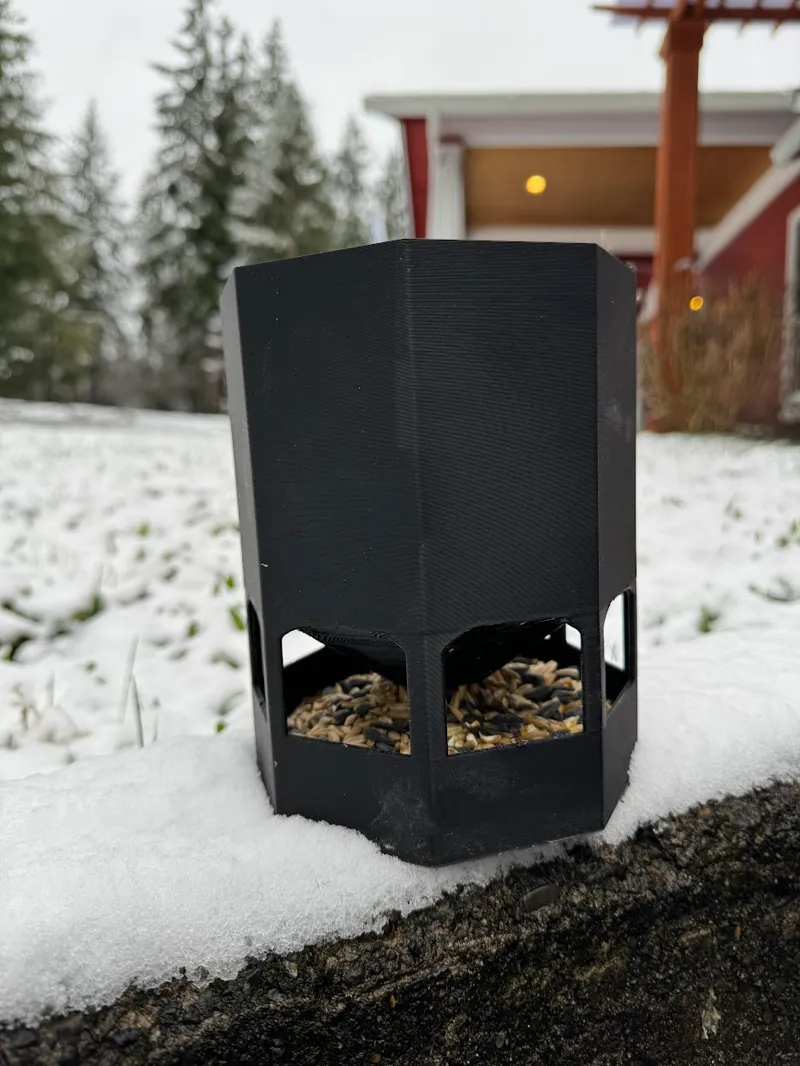 Octagonal Chicken or Bird Feeder v15