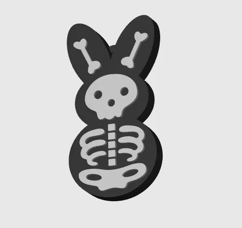 Skeleton Bunny Peeps Spooky Easter Earrings view 2