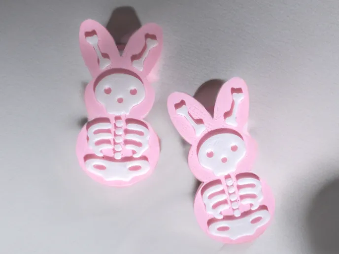 Skeleton Bunny Peeps Spooky Easter Earrings