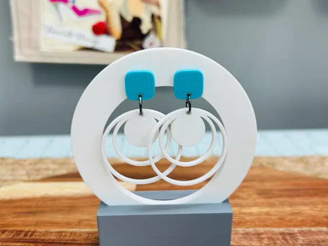 rounded geometric earrings