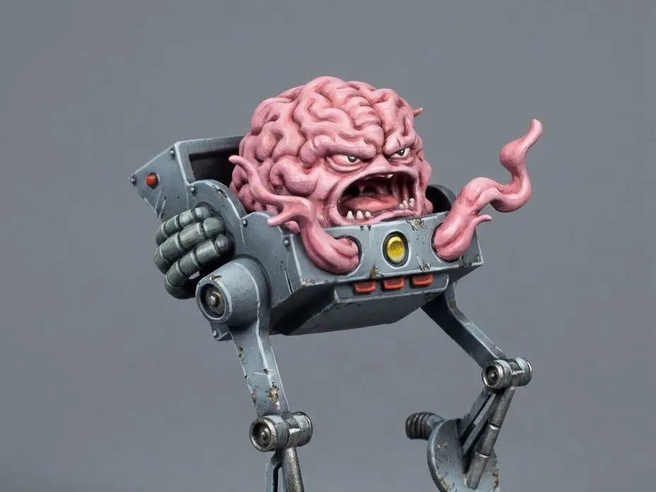 Escenografía en miniatura: Krang (TMNT). Referencia del modelo original.