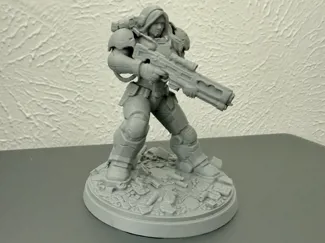 Female Space Marine ready for Combat