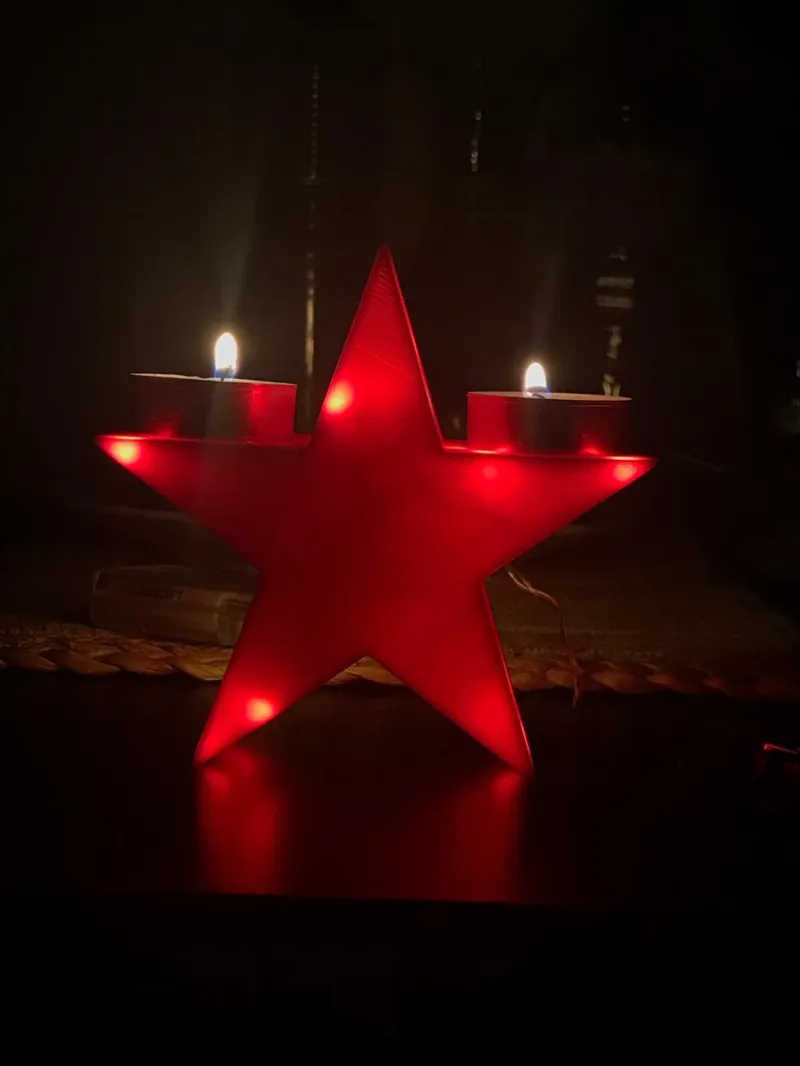 Little Star for 2 LED Candles Decoration