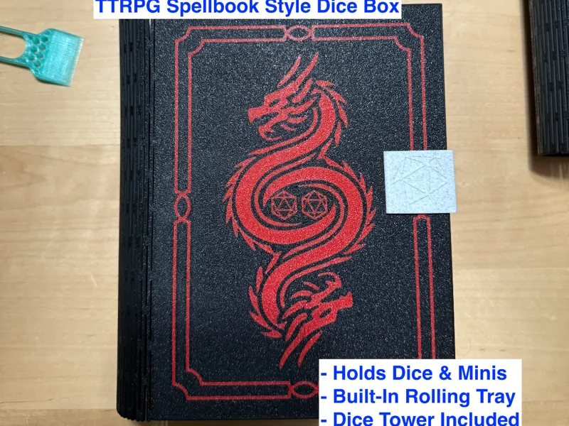 Spellbook Style TTRPG Box & Dice Tower/Tray