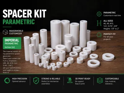 Parametric Spacer Generator Imperial (#6 to 3/8")