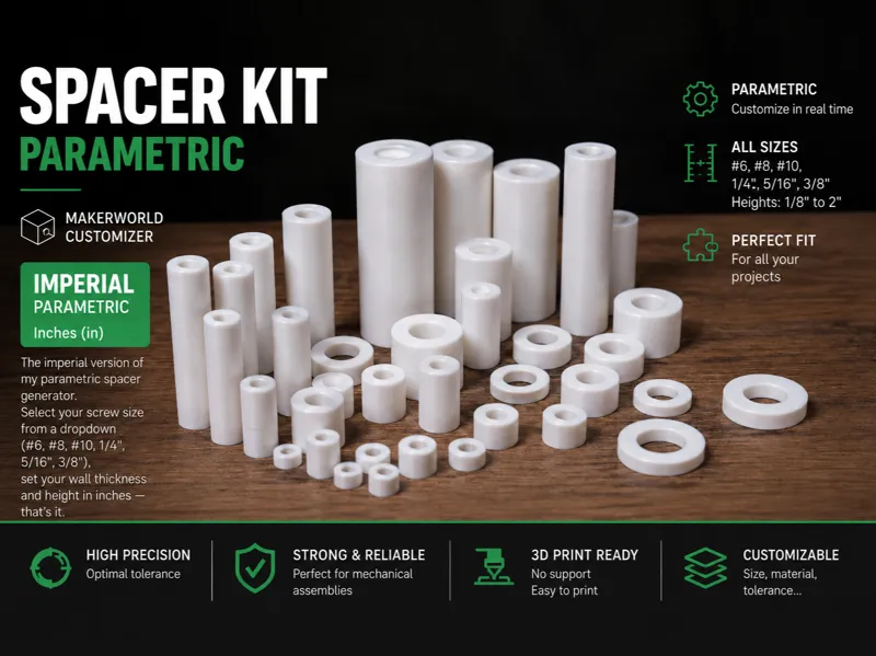 Parametric Spacer Generator Imperial  (#6 to 3/8")