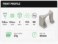 0.8mm nozzle, 0.4mm layer, 2 walls, 15% infill