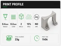 0.4 nozzle, 0.2mm layer, 2 walls, 15% infill
