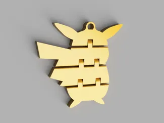 Pikachu Articulated Keychain Pokemon Yellow Flexi