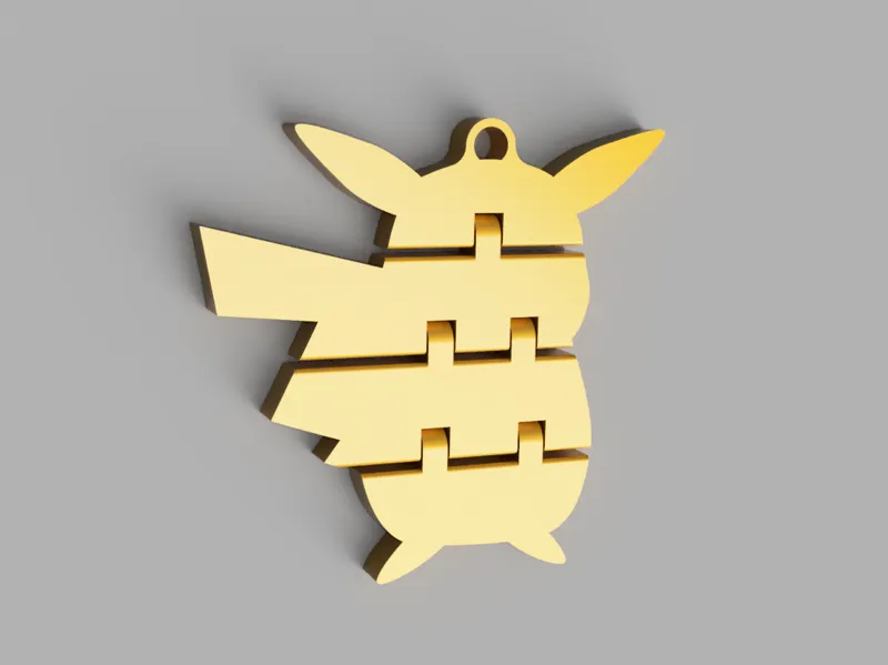 Pikachu Articulated Keychain Pokemon Yellow Flexi