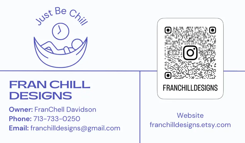 Fran Chill Designs Business Card
